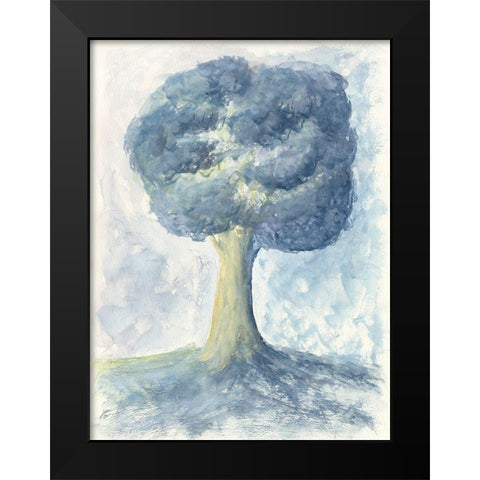 Fluffy Tree Black Modern Wood Framed Art Print by Lee, Judson