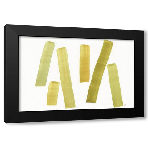 Emerald Stripes Black Modern Wood Framed Art Print by Lee, Judson