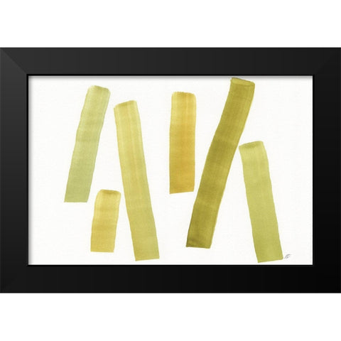 Emerald Stripes Black Modern Wood Framed Art Print by Lee, Judson