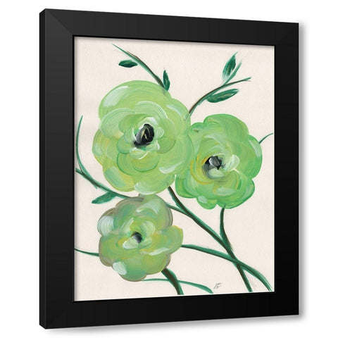 Loose Florals II Black Modern Wood Framed Art Print with Double Matting by Lee, Judson