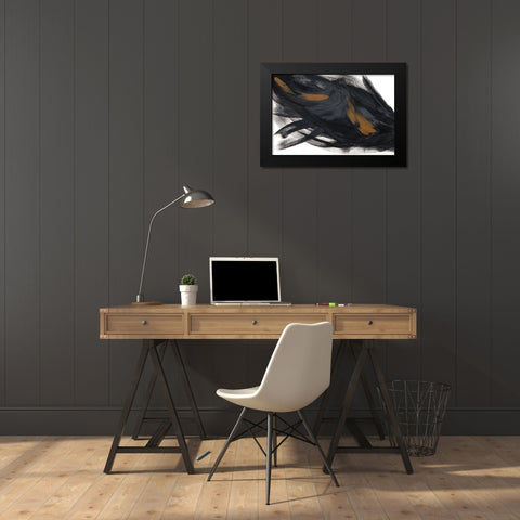 Gold Overlay III Black Modern Wood Framed Art Print by Lee, Judson
