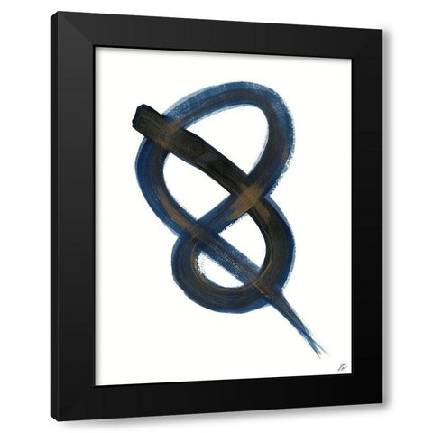 Blue Script II Black Modern Wood Framed Art Print by Lee, Judson