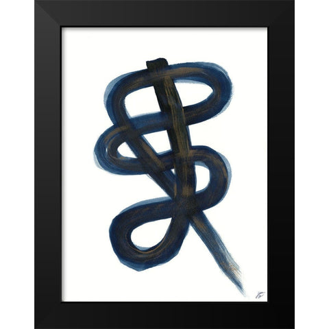 Blue Script III Black Modern Wood Framed Art Print by Lee, Judson