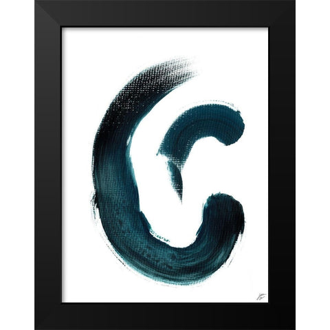 Blue Strokes Black Modern Wood Framed Art Print by Lee, Judson