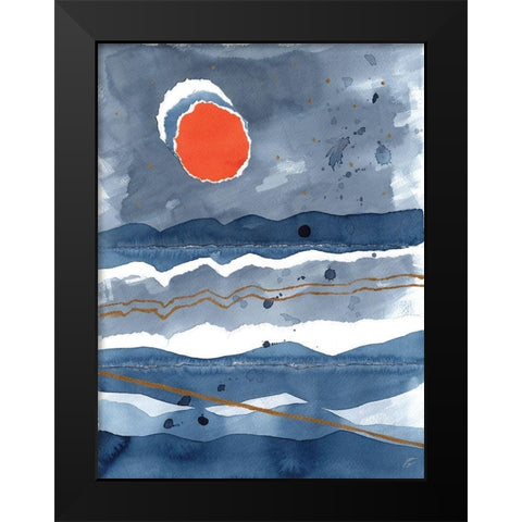 Triple Moon Black Modern Wood Framed Art Print by Lee, Judson