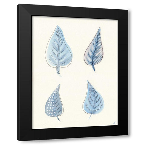 4 Leaves Black Modern Wood Framed Art Print with Double Matting by Lee, Judson