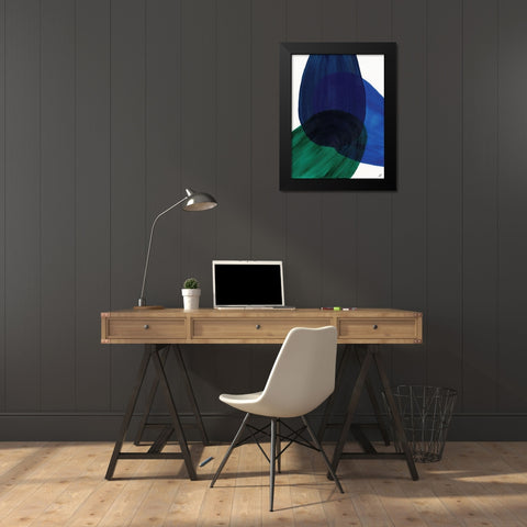 Blue Green II Black Modern Wood Framed Art Print by Lee, Judson