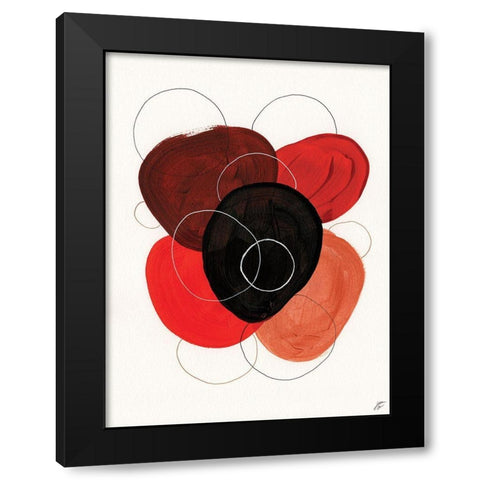 Earth Red Rounds II Black Modern Wood Framed Art Print by Lee, Judson