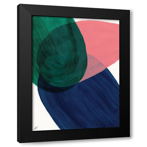 Peach-Blue-Green Black Modern Wood Framed Art Print by Lee, Judson