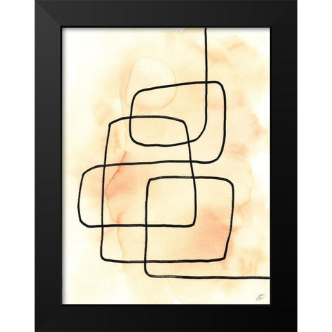 Wandering Lines Black Modern Wood Framed Art Print by Lee, Judson