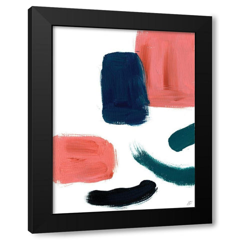 Blocks and Brush Strokes Black Modern Wood Framed Art Print by Lee, Judson