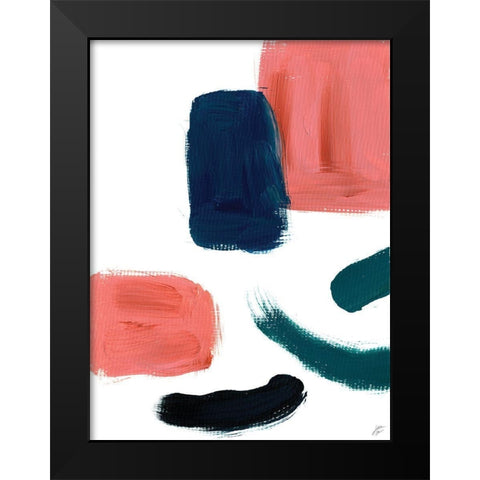 Blocks and Brush Strokes Black Modern Wood Framed Art Print by Lee, Judson