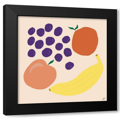 Fruit Plate I Black Modern Wood Framed Art Print with Double Matting by Lee, Judson