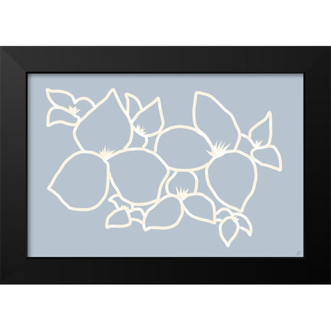 Flower Lines Black Modern Wood Framed Art Print by Lee, Judson