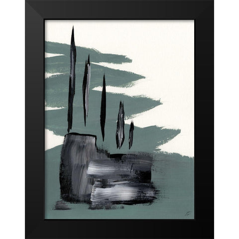Green and Gray Black Modern Wood Framed Art Print by Lee, Judson