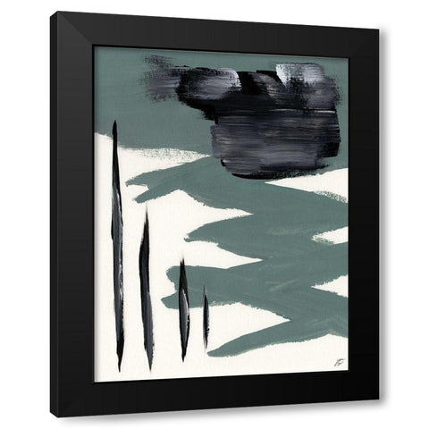 Green and Gray II Black Modern Wood Framed Art Print by Lee, Judson