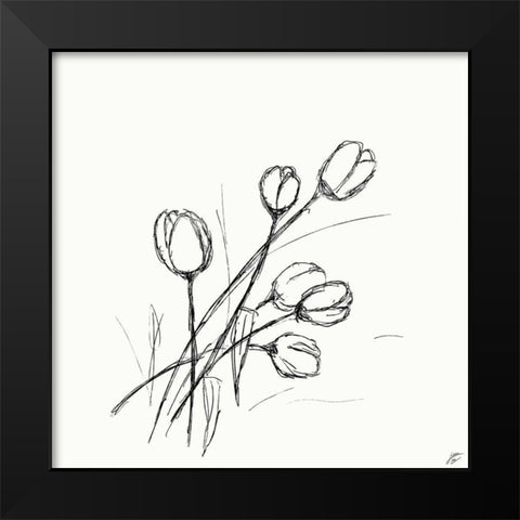 Tulips II Black Modern Wood Framed Art Print by Lee, Judson