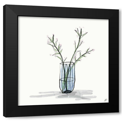 Floral Sketch I Black Modern Wood Framed Art Print by Lee, Judson