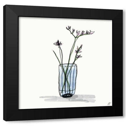 Floral Sketch II Black Modern Wood Framed Art Print by Lee, Judson