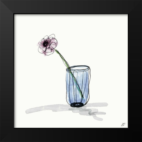 Floral Sketch III Black Modern Wood Framed Art Print by Lee, Judson