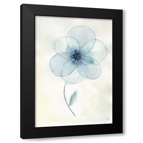 Blue Glass Flower Black Modern Wood Framed Art Print with Double Matting by Lee, Judson