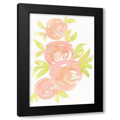 Pale Pink-Bright Green Black Modern Wood Framed Art Print with Double Matting by Lee, Judson