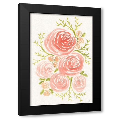Rose Blooms Black Modern Wood Framed Art Print with Double Matting by Lee, Judson