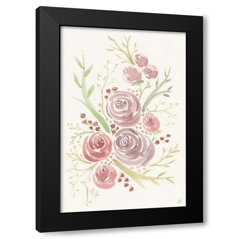 Soft-Violet Roses Black Modern Wood Framed Art Print with Double Matting by Lee, Judson