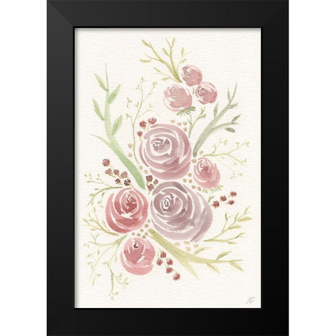 Soft-Violet Roses Black Modern Wood Framed Art Print by Lee, Judson