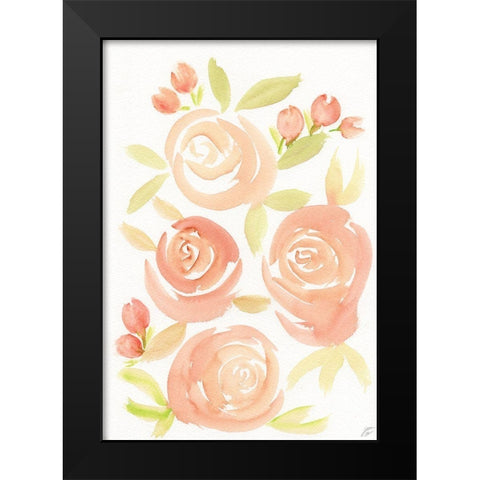 Pale Roses Black Modern Wood Framed Art Print by Lee, Judson