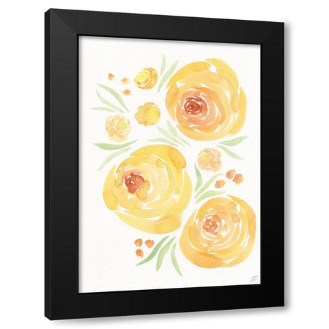 Yellow Roses II Black Modern Wood Framed Art Print by Lee, Judson