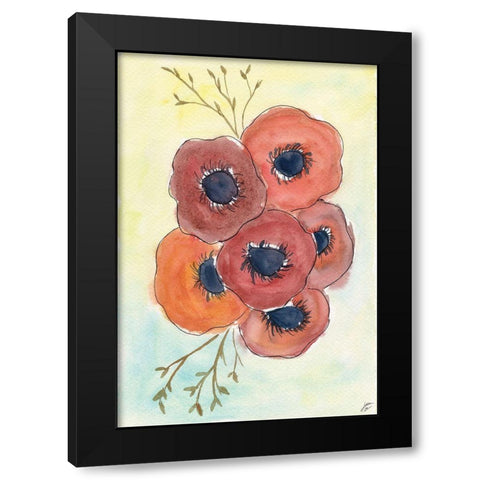 Anemones Black Modern Wood Framed Art Print with Double Matting by Lee, Judson