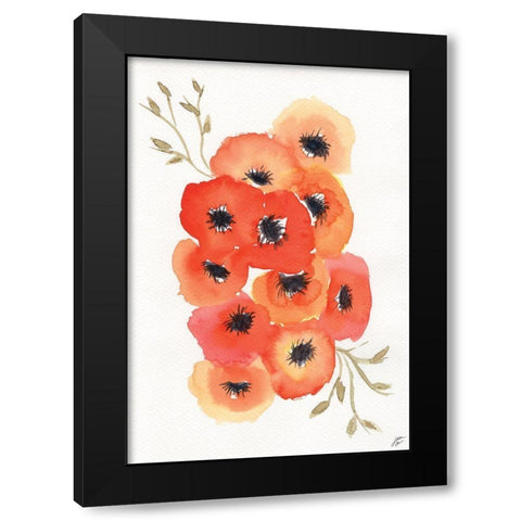 Vivid Anemones II Black Modern Wood Framed Art Print by Lee, Judson