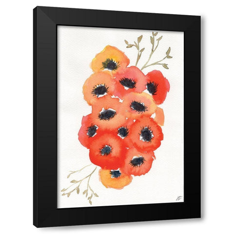 Vivid Anemones I Black Modern Wood Framed Art Print with Double Matting by Lee, Judson