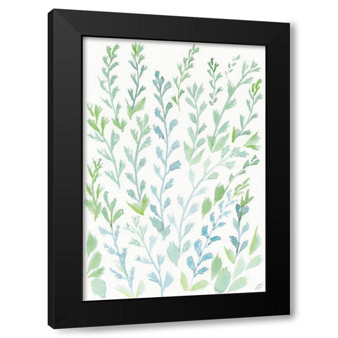 Watercolor Wild Stems Black Modern Wood Framed Art Print by Lee, Judson