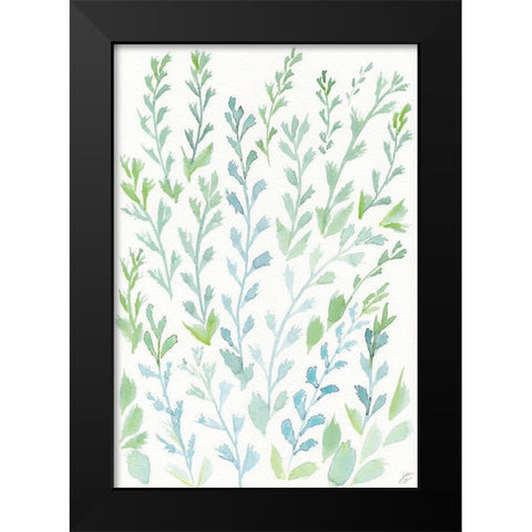 Watercolor Wild Stems Black Modern Wood Framed Art Print by Lee, Judson