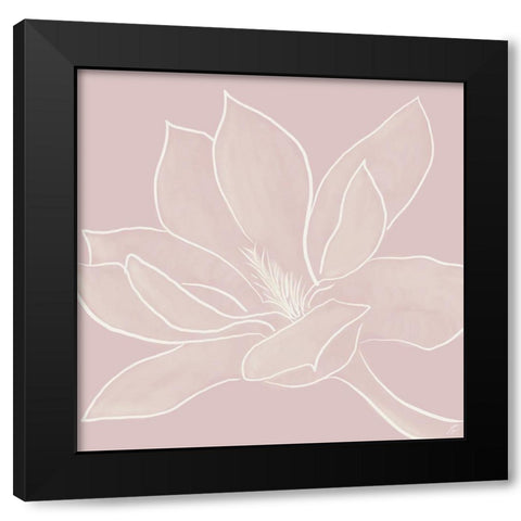 Magnolia Outline Black Modern Wood Framed Art Print by Lee, Judson