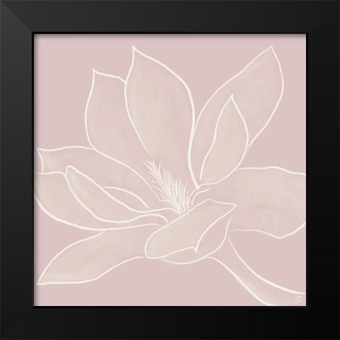 Magnolia Outline Black Modern Wood Framed Art Print by Lee, Judson