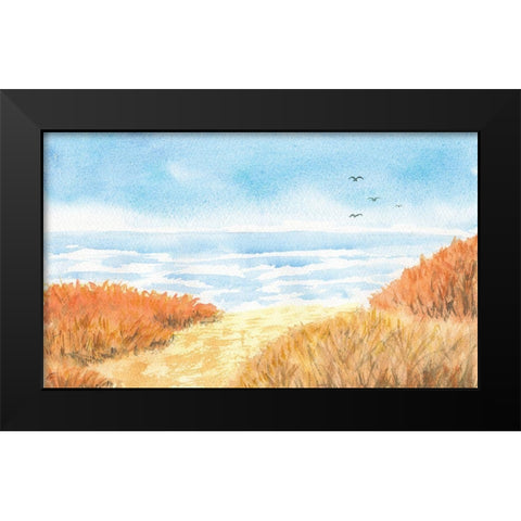 Beach View Black Modern Wood Framed Art Print by Lee, Judson