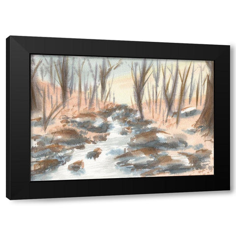 Fall Quite Creek Black Modern Wood Framed Art Print with Double Matting by Lee, Judson