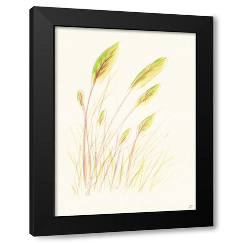 Leaf Grass Black Modern Wood Framed Art Print with Double Matting by Lee, Judson