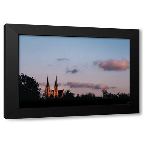 Old Church Sunrise Black Modern Wood Framed Art Print by Lee, Judson