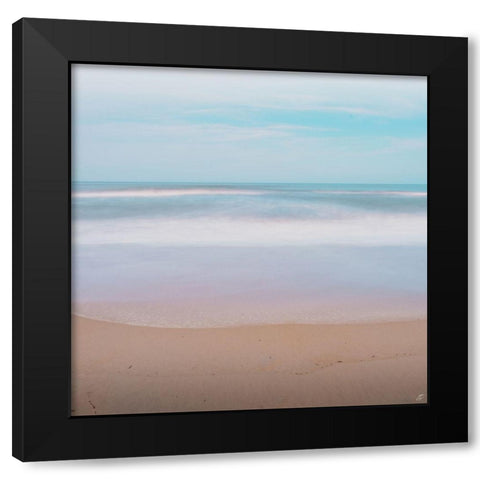 Washy Beach in Aqua Black Modern Wood Framed Art Print by Lee, Judson