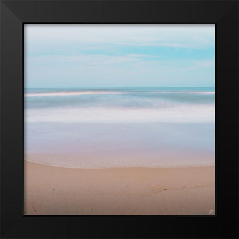 Washy Beach in Aqua Black Modern Wood Framed Art Print by Lee, Judson