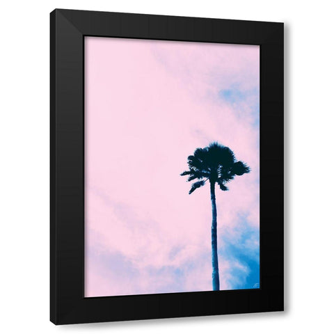 Millennial Pink Palm Black Modern Wood Framed Art Print with Double Matting by Lee, Judson