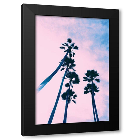 Millennial Pink Palms Black Modern Wood Framed Art Print by Lee, Judson