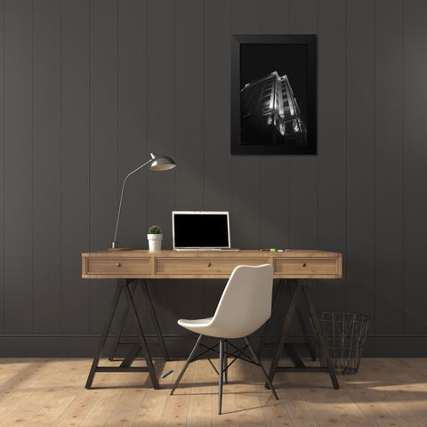 Big Building at Night II Black Modern Wood Framed Art Print by Lee, Judson