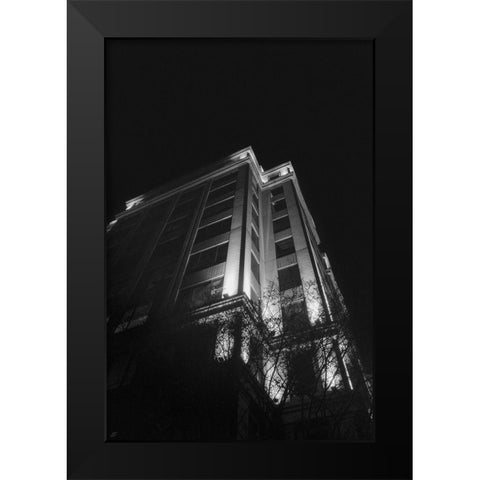 Big Building at Night II Black Modern Wood Framed Art Print by Lee, Judson