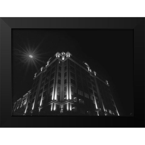 Big Building at Night III Black Modern Wood Framed Art Print by Lee, Judson