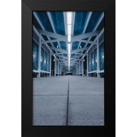Blue Concrete Walkway Black Modern Wood Framed Art Print by Lee, Judson